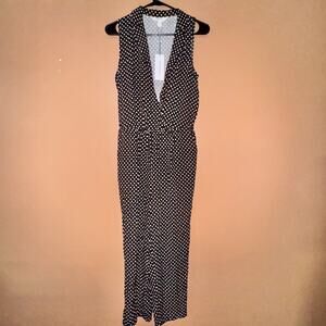 Popsugar Black Polka Dot Rayon Romper - Size Small - NWT